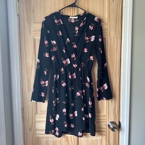 Floral Black and Pink Dress